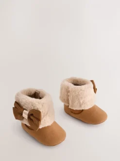 Boots|Baker by Ted Baker - gewatteerde laarsjes met imitatiebont voor babymeisjes Lichtbruin