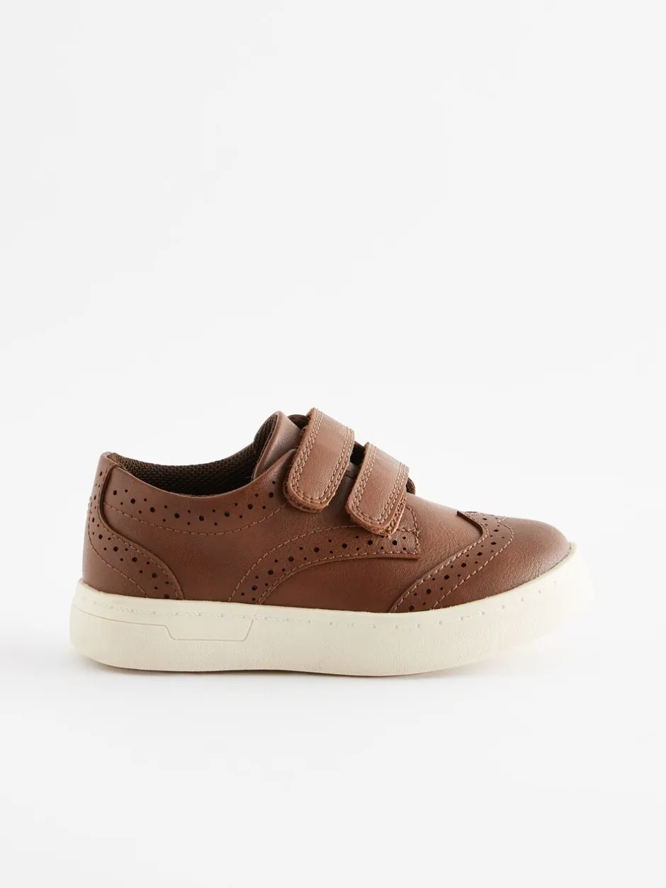 Gelegenheidskleding|Next - Brogue schoenen met klittenbandsluiting Lichtbruin