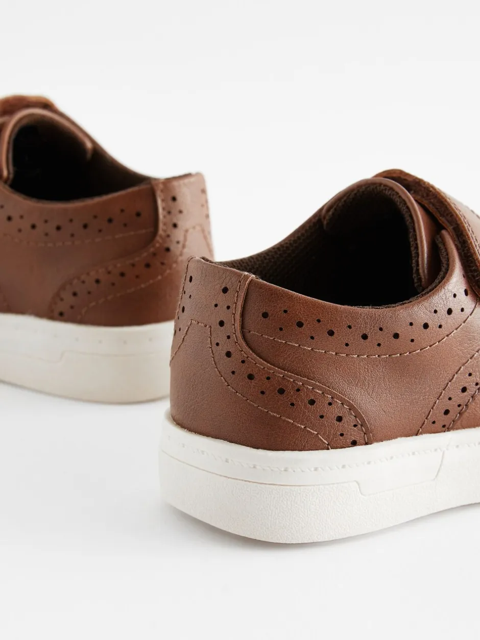 Gelegenheidskleding|Next - Brogue schoenen met klittenbandsluiting Lichtbruin