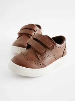 Gelegenheidskleding|Next - Brogue schoenen met klittenbandsluiting Lichtbruin