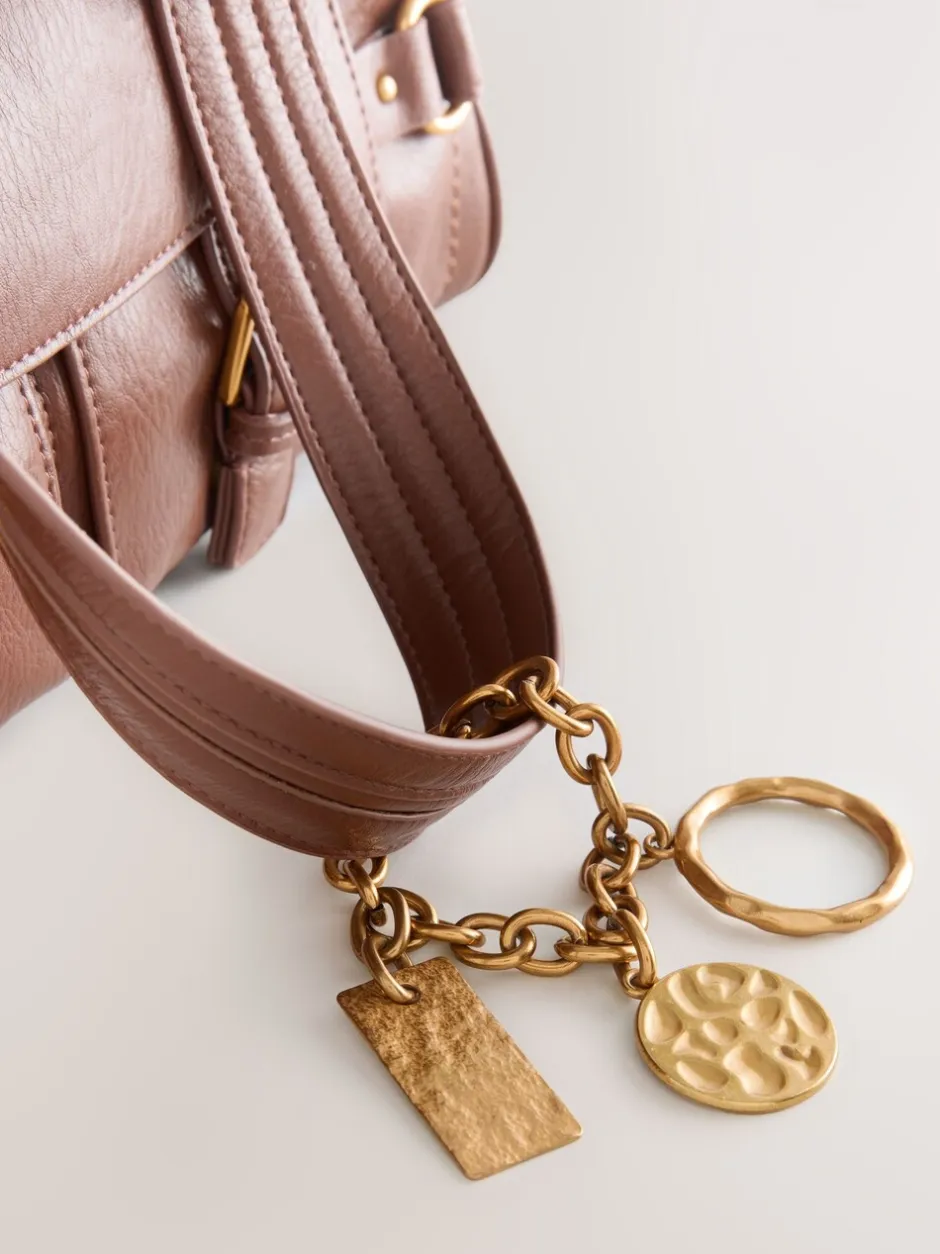 Tassen En Portemonnees|Next - Charm Buckle Hand Held Bag Lichtbruin