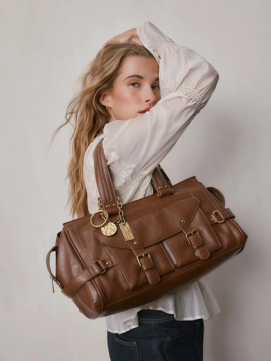 Tassen En Portemonnees|Next - Charm Buckle Hand Held Bag Lichtbruin