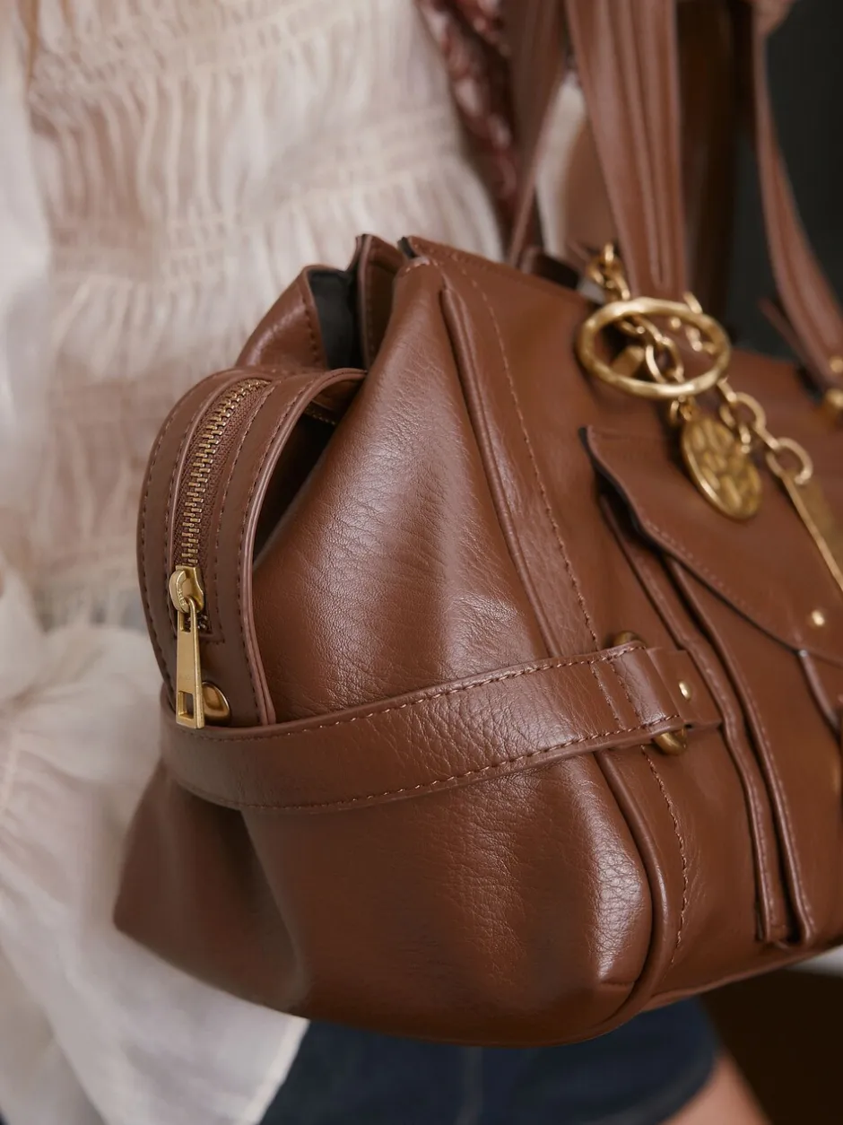 Tassen En Portemonnees|Next - Charm Buckle Hand Held Bag Lichtbruin