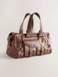 Tassen En Portemonnees|Next - Charm Buckle Hand Held Bag Lichtbruin