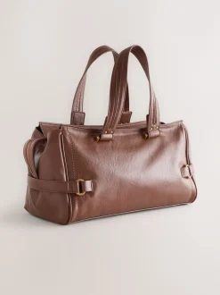 Tassen En Portemonnees|Next - Charm Buckle Hand Held Bag Lichtbruin