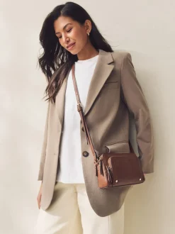 Tassen En Portemonnees|Next - Crossbodytas met dubbele rits Lichtbruin