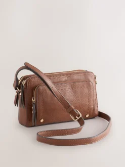 Tassen En Portemonnees|Next - Crossbodytas met dubbele rits Lichtbruin