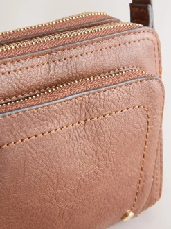 Tassen En Portemonnees|Next - Crossbodytas met dubbele rits Lichtbruin