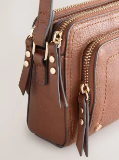 Tassen En Portemonnees|Next - Crossbodytas met dubbele rits Lichtbruin