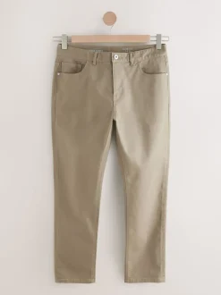 Jeans|Next Lichtbruin - Enkele - Slim fit klassieke stretchy jeans