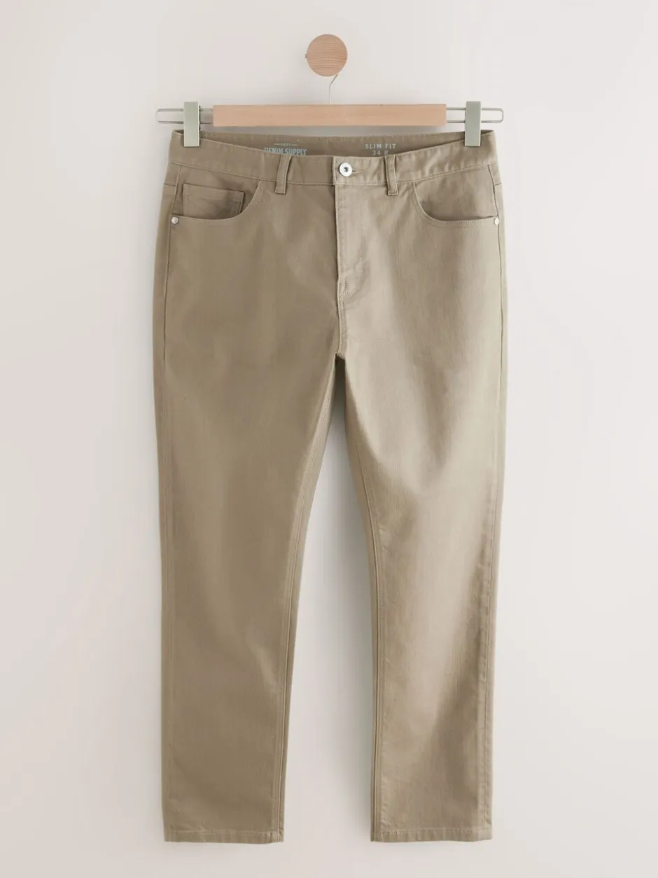 Jeans|Next Lichtbruin - Enkele - Slim fit klassieke stretchy jeans