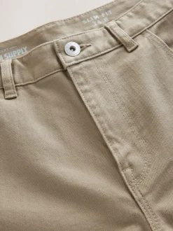 Jeans|Next Lichtbruin - Enkele - Slim fit klassieke stretchy jeans