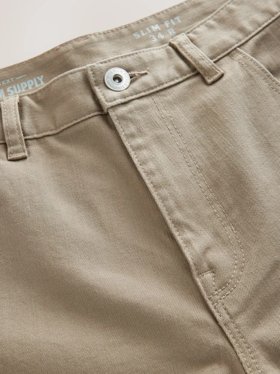 Jeans|Next Lichtbruin - Enkele - Slim fit klassieke stretchy jeans