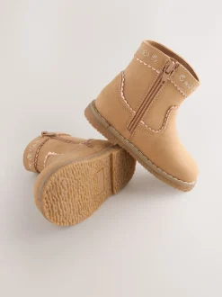 Boots|Next - Enkellaars in cowboystijl Lichtbruin