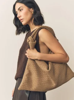 Tassen En Portemonnees|Next Lichtbruin - Faux Suede Weave Shoulder Bag