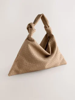Tassen En Portemonnees|Next Lichtbruin - Faux Suede Weave Shoulder Bag