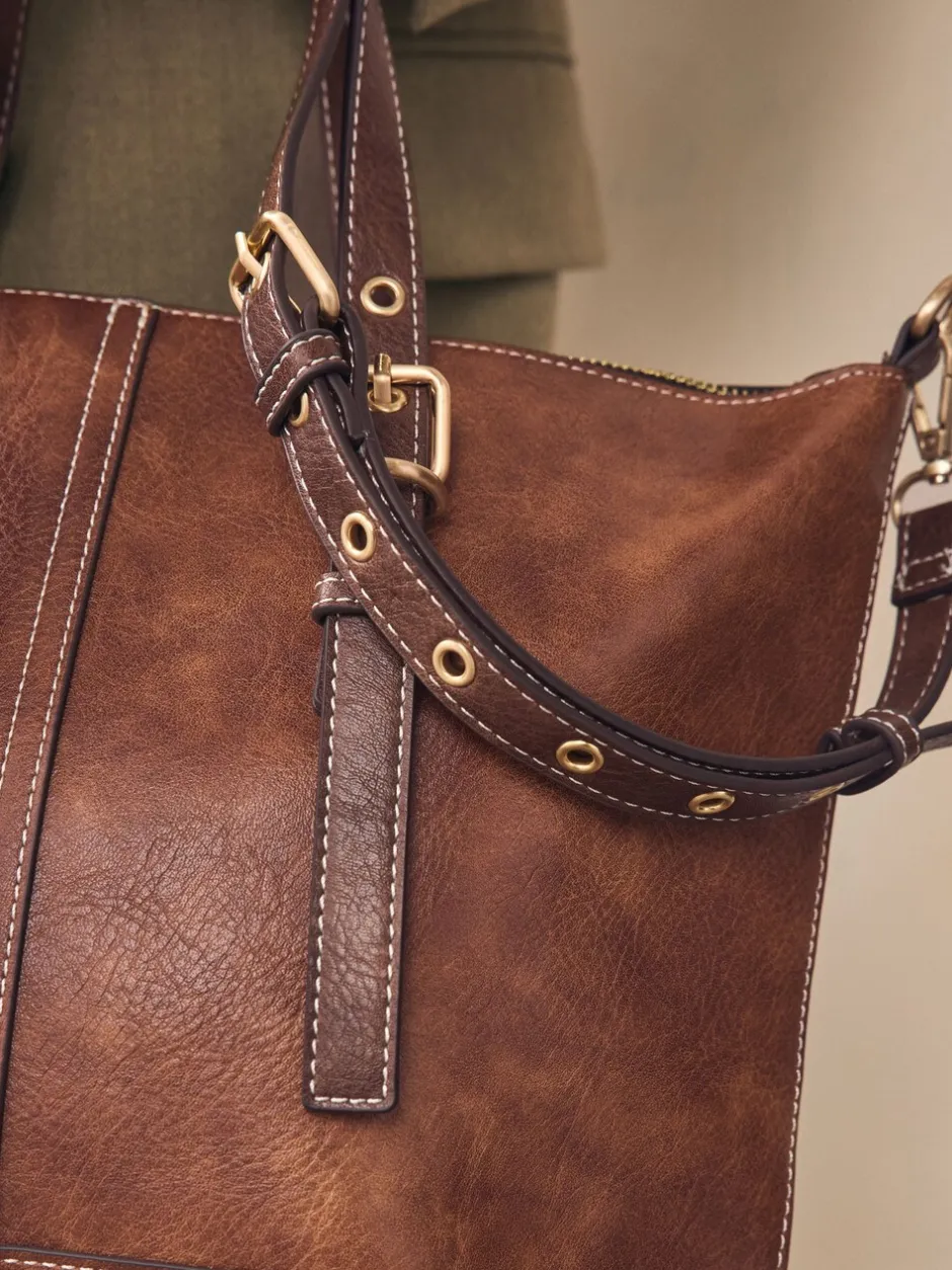 Tassen En Portemonnees|Next - Handtas met gesp Lichtbruin