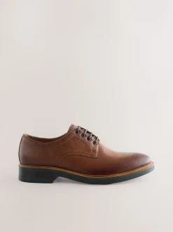 Schoenen|Formele Schoenen|Next - Heritage Derby Leather Shoes Lichtbruin