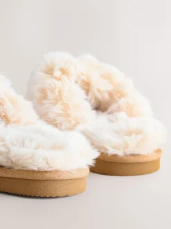Boots|Next Lichtbruin - Instappantoffels met warme voering