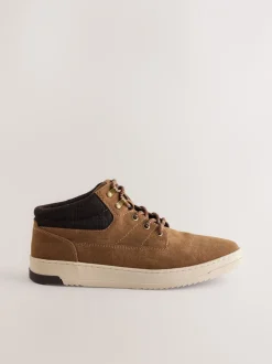 Boots*Next - Knitted Collar Ankle Boots Lichtbruin