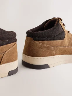 Boots*Next - Knitted Collar Ankle Boots Lichtbruin