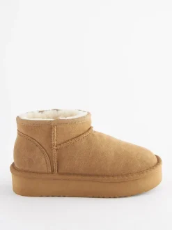 Boots*Next - Lage schoenen mini warmgevoerde waterafstotende suède Boots Lichtbruin
