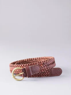 Ceintuurs|Lakeland Leather - Waverton gevlochten riem Lichtbruin