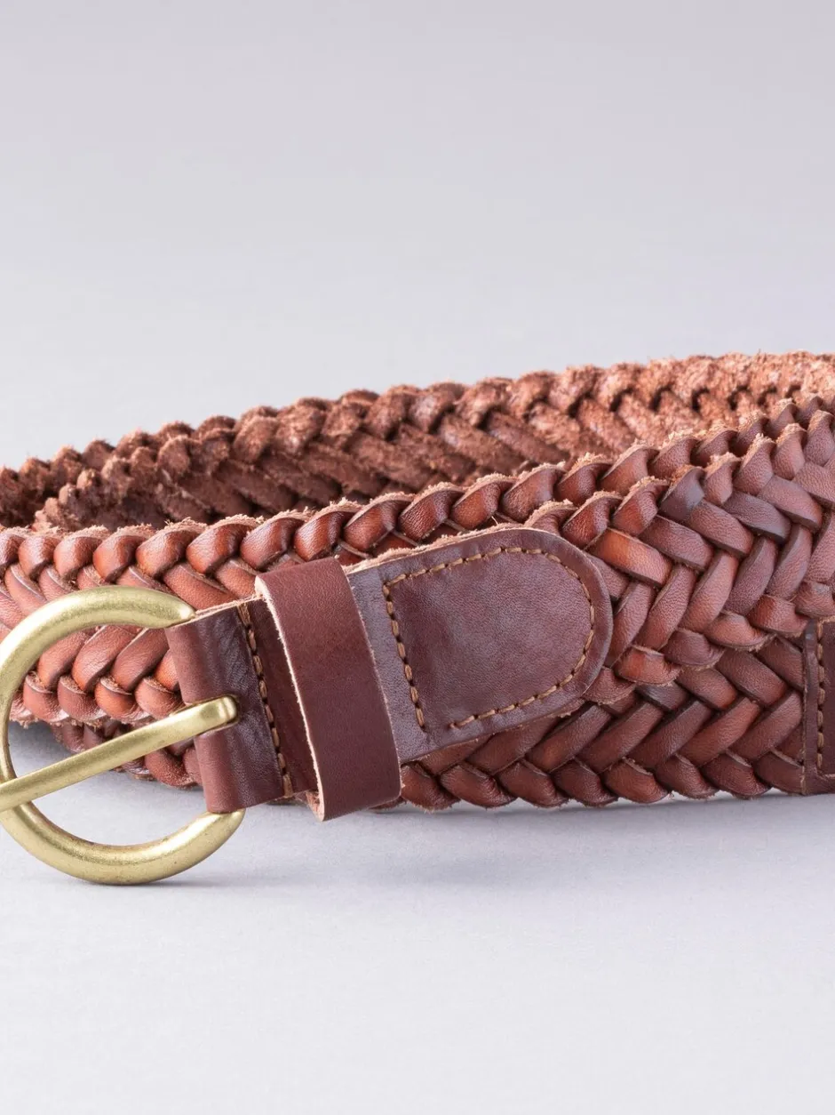Ceintuurs|Lakeland Leather - Waverton gevlochten riem Lichtbruin