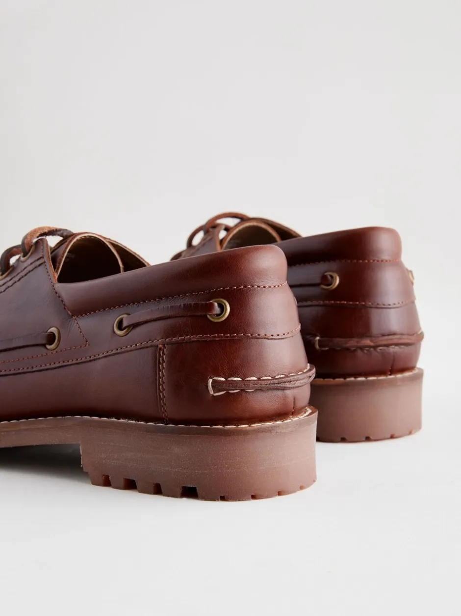 Schoenen*Next - Leren bootschoenen met profielzool Lichtbruin