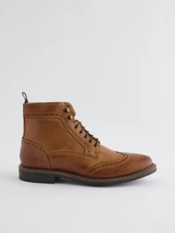 Boots|Formele Schoenen*Next - Leren brogue laarzen Lichtbruin