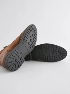 Boots|Formele Schoenen*Next - Leren brogue laarzen Lichtbruin