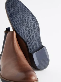 Boots*Next Lichtbruin - Leren Chelsea laarzen