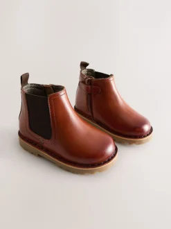 Boots*Next Lichtbruin - Leren Chelsea laarzen