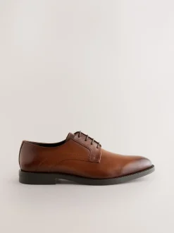 Formele Schoenen|Next - Leren Derby schoenen Lichtbruin
