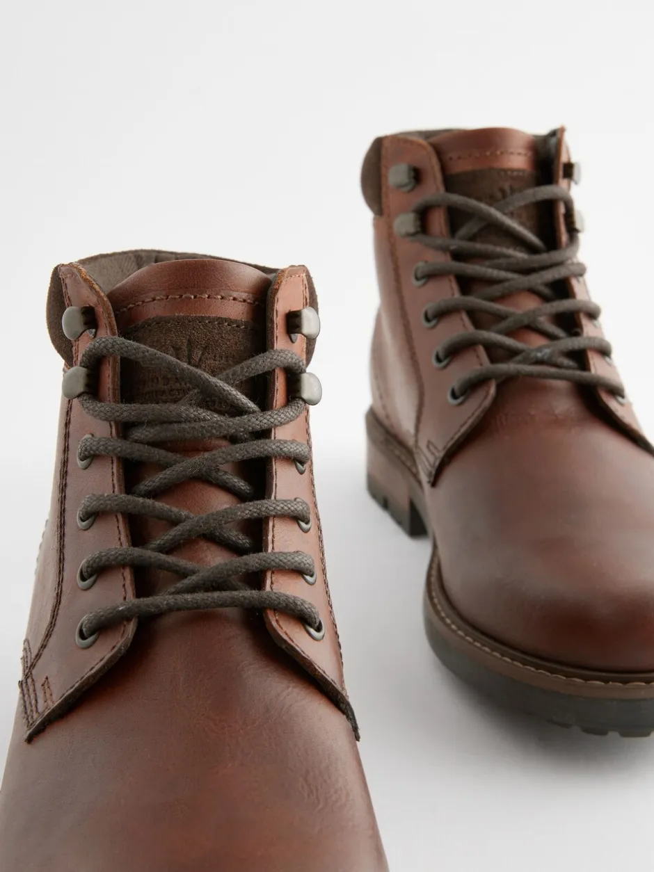 Boots*Next - Leren hoge schoenen Lichtbruin