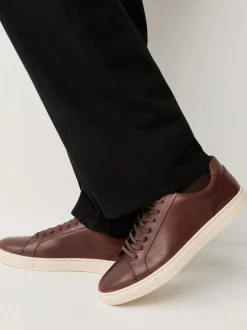 Schoenen|Next - Leren sneakers Lichtbruin
