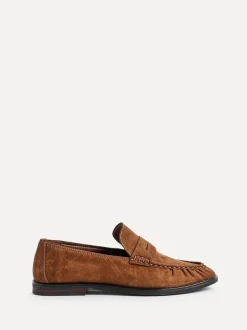 Lage Schoenen*Linzi - Belmont suède leren instappers met ruches Lichtbruin