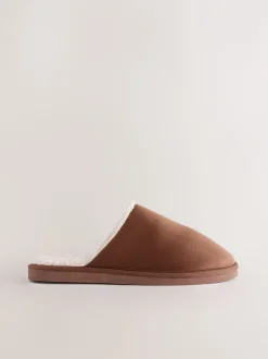 Pantoffels|Loungewear*Next - Microsuede Mule Slippers Lichtbruin