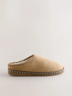 Pantoffels|Loungewear*Next - Microsuede Taped Mule Slippers Lichtbruin