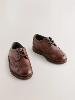 Gelegenheidskleding*Next Lichtbruin - Modieuze brogues van leer