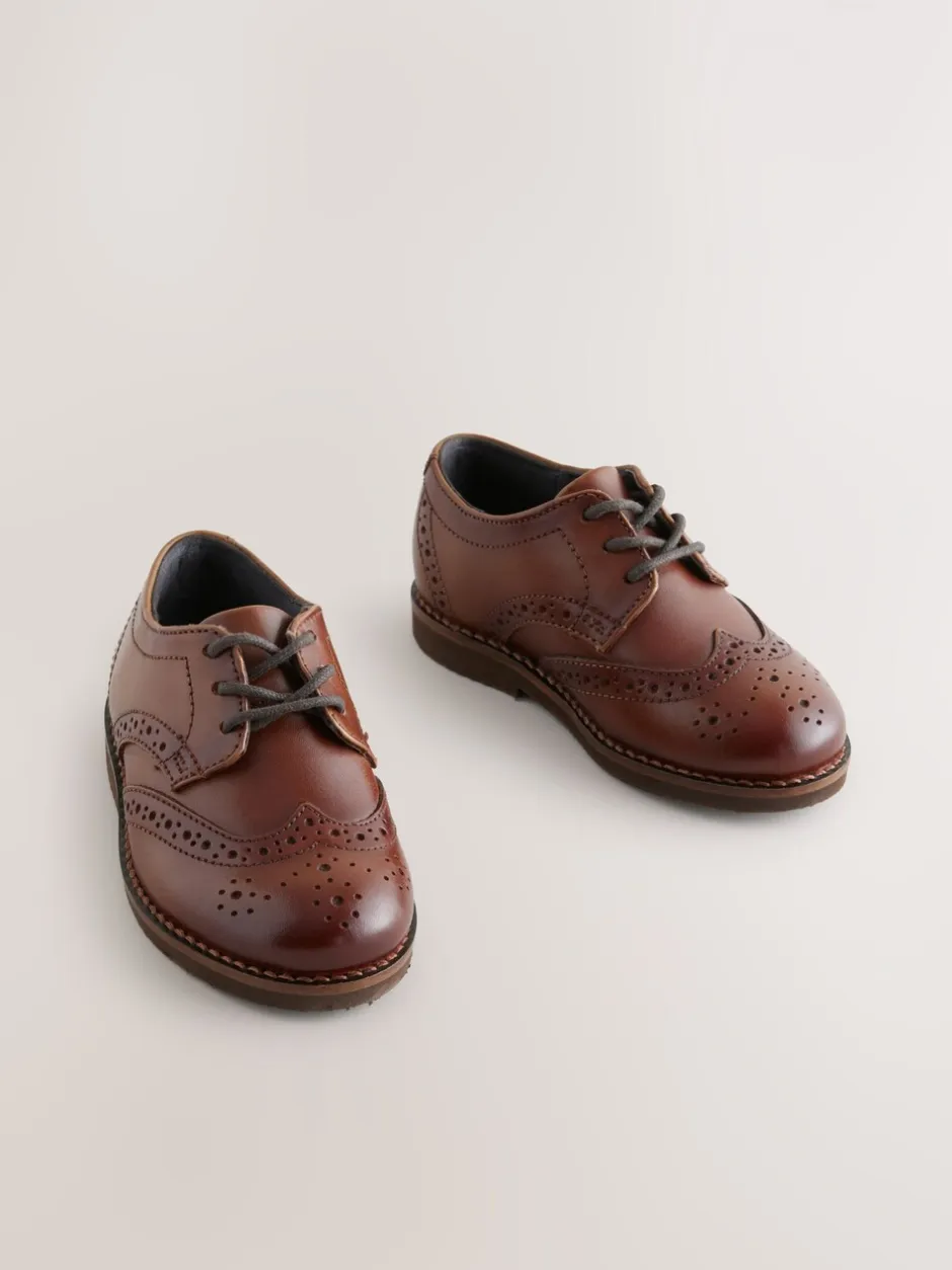 Gelegenheidskleding*Next Lichtbruin - Modieuze brogues van leer