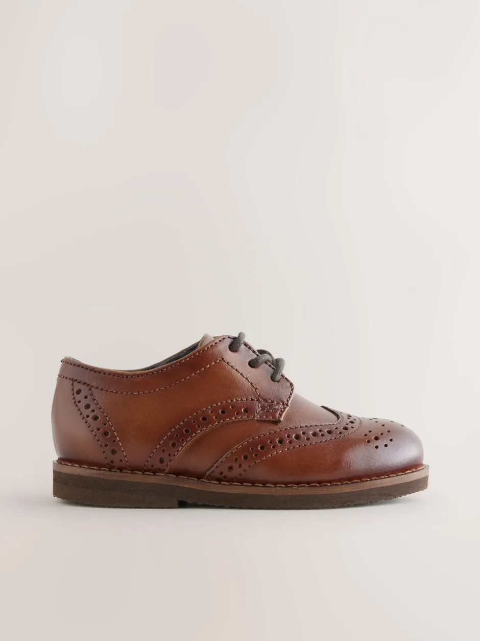 Gelegenheidskleding*Next Lichtbruin - Modieuze brogues van leer