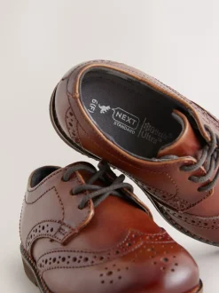 Gelegenheidskleding*Next Lichtbruin - Modieuze brogues van leer