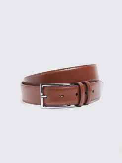 Riemen En Bretels|MOSS - Classic Leather Belt Lichtbruin