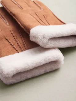 Mutsen, Handschoenen En Sjaals*Next - N. Premium leren handschoenen van schapenvacht Lichtbruin