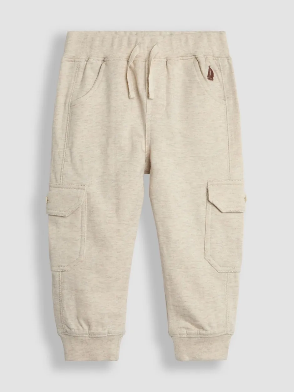 Jeans En Joggingbroeken*Jojo Maman Bébé Lichtbruin & naturelkleurig gemêleerd - Cargo 100% Cotton Joggers 2 Pack Lichtbruin & naturelkleurig gemêleerd
