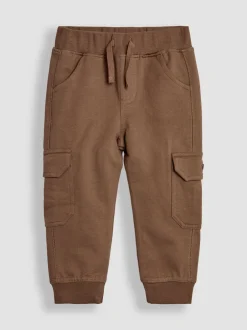 Jeans En Joggingbroeken*Jojo Maman Bébé Lichtbruin & naturelkleurig gemêleerd - Cargo 100% Cotton Joggers 2 Pack Lichtbruin & naturelkleurig gemêleerd