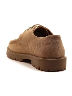 Schoenen*Off The Hook - Harvey Suede Leather Casual Lace-Up Boat Shoes Lichtbruin