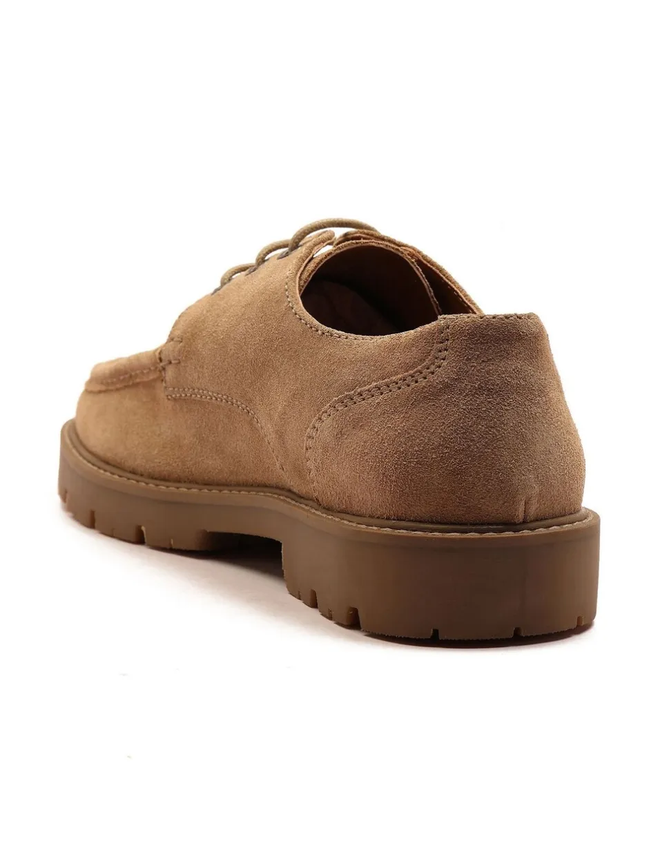 Schoenen*Off The Hook - Harvey Suede Leather Casual Lace-Up Boat Shoes Lichtbruin