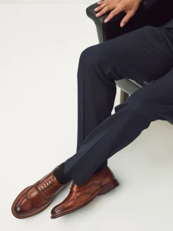 Schoenen|Formele Schoenen*Next - Oxford Wingcap Leather Shoes Lichtbruin